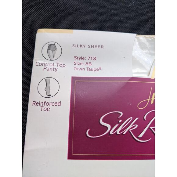 Hanes Silk Reflections Taupe Sheer Control-Top Reinforced Toe Pantyhose AB #718 - Picture 2 of 4
